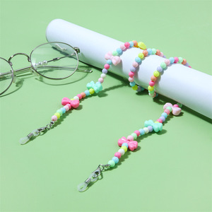 Chaîne de lunettes colorée pour enfants, nœud papillon multicolore antidérapant, accessoires pour lunettes d'enfants - Product Image 3