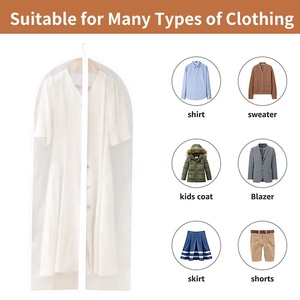 Couverture de vêtement suspendue <span class=keywords><strong>Protection</strong></span> PEVA cache-poussière en plastique pour costume manteau garde-robe vêtements organisateur - Product Image 5