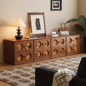 Vintage massief houten klassieke Chinese stijl multifunctionele ladekast nachtkastje slaapkamerkast kast kast - Product Image 3