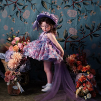 Robe Tutu Princesse Forêt Florale Violette pour Enfant – Idéale Anniversaire, Séance Photo, Concours de Beauté – Tenue Enfant