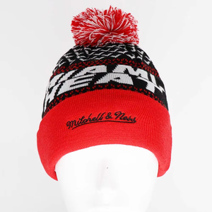 Bonnet d'hiver en tricot jacquard avec pompon <span class=keywords><strong>NBA</strong></span> Miami Heat pour les fans de basketball et les événements sportifs - Product Image 3