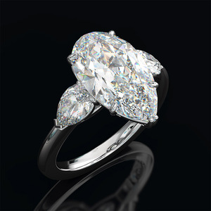 Anello di Moda con Zircone a Goccia, Elegante Gioiello di Fidanzamento per Donne, Design Moderno per Uso Quotidiano - Product Image 1