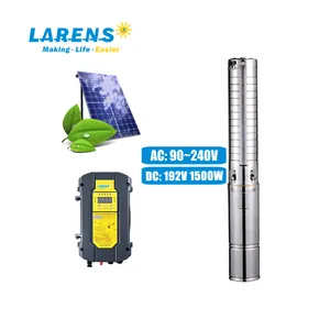 LARENS 4 Inch 1100W Bombas De Agua Para Riego High Lift 100M Head Borehole Solar Deep Well Submersible Water Pump