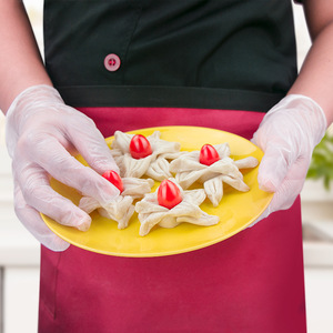 ถุงมือพีวีซีแบบใช้แล้วทิ้งซุปเปอร์โพรเทค 100 ชิ้น แบบดึงออกได้ ถุงมือโปร่งใสสำหรับทำอาหารในครัว - Product Image 5