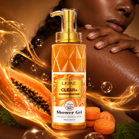 Gel Douche Exfoliant Doux et Nettoyant en Profondeur CLEAR+ Plus Carotte Papaye pour le Corps, Éclaircissant et Revitalisant, 500ml, Pour Tous Types de Peau