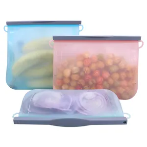 Manufacturer lower price reusable sealing keep fresh silicone food freezer bag reusable food storage bags and container pouch