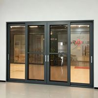 Porte coulissante en alliage titane-magnésium robuste, double vitrage, isolation acoustique intérieure, résistante à l'eau, pour villa moderne et jardin