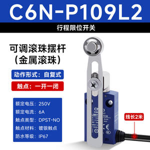 Interrupteur de fin de course étanche à réinitialisation automatique CNTD Changde C6N-P109L2, longueur de câble de 2 mètres - Product Image 3