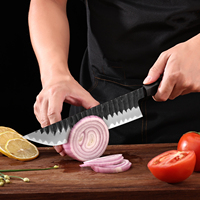 Couteau Gyuto japonais forgé à la main, 210 mm, finition martelée Kurouchi, couteau de chef de cuisine, manche octogonal en bois, pour découper la viande