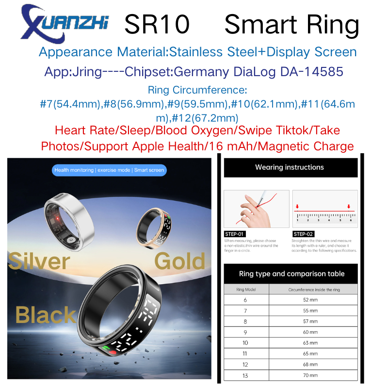 Xuanzhi-SR10-health-sleep-fitness-smart-ring-screen-display