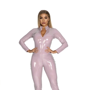 亮面漆皮 PU 镜面内衣女式拉链开裆夜店 S-5XL - Product Image 6