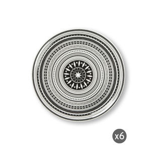 Juego de 6 Platos de Porcelana para Pizza con Diseño Étnico Excelsa Digital Printing, 31x31x2cm, Aptos para Lavavajillas, Vajilla para Fiestas - Product Image 2