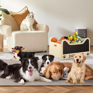 Lavagna gatto e cane giocattolo scatola di stoccaggio in <span class=keywords><strong>legno</strong></span> cesto per animali domestici con istruzioni <span class=keywords><strong>scritte</strong></span> in <span class=keywords><strong>legno</strong></span> dipinto tecnica - Product Image 2