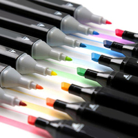Ensemble de stylos permanents à double pointe, marqueurs d'art à base d'alcool Non toxique, bon marché, 24 36 48 60 80 100 120 couleurs
