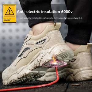 Calzado de Seguridad para Hombre, Cuatro Estaciones, Protección Laboral, Antiaplastamiento, Antipinchazos, Aislante, Transpirable, Desodorante, para Obras de Construcción - Product Image 3