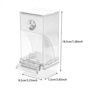 Mangiatoia Automatica da Gabbia per Uccelli con Supporto e Distributore di Cibo in Plastica, Acrilico Trasparente/Blu, a Riempimento Automatico per Pappagalli - Product Image 6