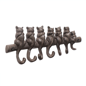 Móc Áo Hình Động Vật Bằng <span class=keywords><strong>S</strong></span>ắt Đúc Hình Bảy Con Mèo Để Trang Trí Nhà Cửa - Product Image 2