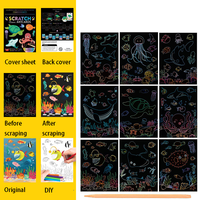 Arte para rascar que brilla en la oscuridad para adultos y niños, diseños personalizados, pintura para rascar ballena, divertida actividad creativa DIY, regalos personalizados
