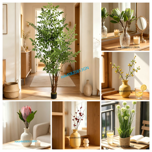 Succulente artificielle floquée en pot de ciment texturé, feuilles de lotus vert givré pour la décoration intérieure Japandi - Product Image 5