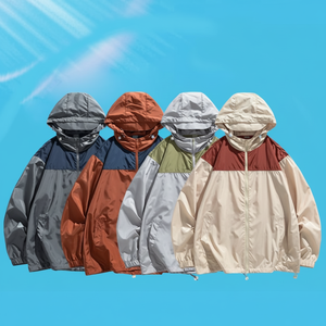 Coupe-vent bicolore mi-saison unisexe avec protection UV Chemises et hauts d'extérieur - Product Image 1