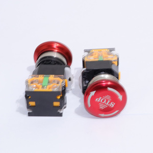 Botón de Parada de Emergencia Tipo Hongo LA38-11ZS, Interruptor de Emergencia Normalmente Abierto y Normalmente Cerrado - Product Image 1