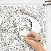 Stylo à dessin à pointe fine en plastique multi-tailles TY, modèle 5112-6, encre à séchage rapide, plusieurs couleurs pour artistes, illustration