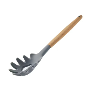 High Quality Professional Kitchen <b>Tools</b> Eco-Friendly Spaghetti Wood Handle <b>Silicone</b> Strainer - Product Image 1