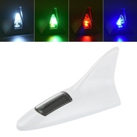 Accesorios Universales para Luces de Coche, 8 Luces, 4 Colores, Antena de Coche con Forma de Aleta de Tiburón Solar, con Luz Estroboscópica de Advertencia LED