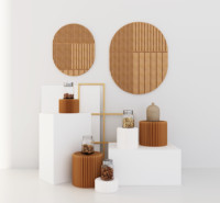 Support de table décoratif Spazepaper, mini support de bureau, support cylindrique, petit présentoir en papier kraft écologique pour la décoration de la maison