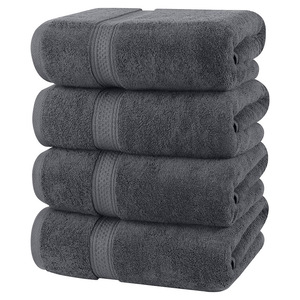 Serviettes de bain MonoRed 80x160cm en pur coton absorbant et épaissi pour adultes, hôtels, maisons d'hôtes - Product Image 3