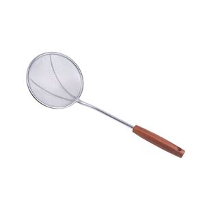 Stainless Steel Strainer Set With Wooden Handle Kitchen Colander For Noodle Dumpling Deep Fryer Hot Pot Use - Product Image 5