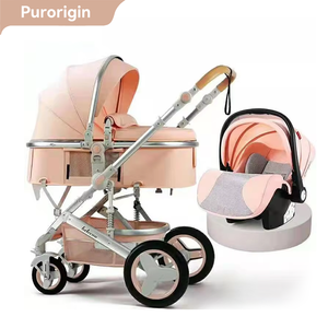 Poussette de voyage pliable légère High Landscape 3 en 1 avec cadre en acier inoxydable, capacité de charge de 20 kg et grand panier de rangement pour bébé - Product Image 1
