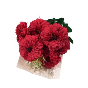 9 Tiges de fleurs artificielles de marigold moulées par injection pour mariage, vente en gros, ornements floraux haut de gamme pour salon - Product Image 4