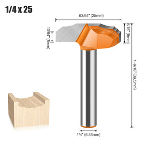 6mm Shank Fluttershy Double R Line Cutters Bottom Cleaning Door <b>Bucket</b> Line Cutter Bearing Bending End Mill - Product Image 3