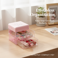 Boîtes de rangement de bureau en plastique transparent MINI PS en gros – Petits organiseurs de bureau mignons pour fournitures de bureau et cosmétiques