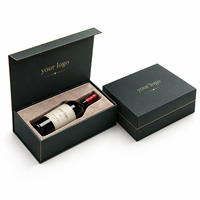 Boîte cadeau en papier mat de luxe avec logo personnalisé, ensemble de vin, boîte à champagne, whisky, vin rouge, boîte d'emballage pour bouteille de vin et verre
