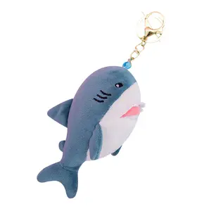 5 "haute qualité personnalisé OEM promotionnel doux Mini peluche poupée Mni dessin animé porte-clés requin en peluche porte-clés jouet