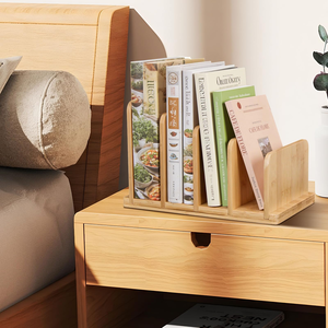 Porte-lettres en bambou, classeur de courrier, organiseur de documents, organiseur d'enveloppes avec 4 fentes pour bureau - Product Image 4