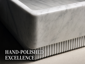 Natural Marble Square <strong>Nesting</strong> Coffee <strong>Table</strong> White Veined Stone Low Profile Living Room Modern Handmade Easy Assembly Furniture - Product Image 2