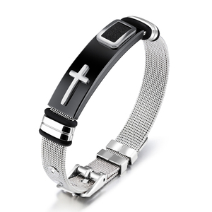 2019 più nuovo commercio all'ingrosso alla moda del <span class=keywords><strong>rosario</strong></span> religioso croce placcato <span class=keywords><strong>oro</strong></span> bracciali per unisex - Product Image 1