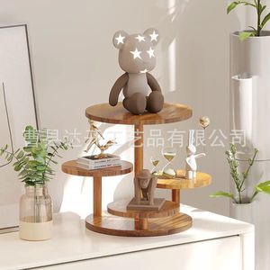 Organizador de Escritorio Redondo de Madera de Múltiples Niveles, Organizador de Oficina para Ordenar el Escritorio con Diseño Independiente - Product Image 2