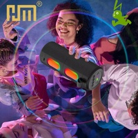Altavoz Inalámbrico Portátil 2 en 1 Desmontable HM843 con Luz RGB, Bajos Potentes, para Exteriores y Escritorio, Caja de Sonido de Regalo, Venta al por Mayor