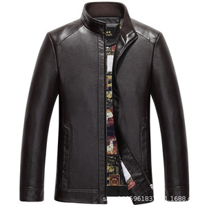 Jaket Bomber Pria Musim Gugur Musim Dingin Baru <span class=keywords><strong>M</strong></span>-4XL Slim Fit Kerah Pendek Streetwear Motif Hati Cetak Discharge Mantel Kulit - Product Image 5