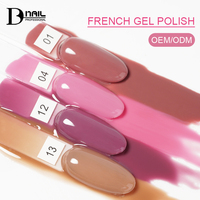 Vernis Gel UV LED Semi-Permanent BD French pour Ongles – Couleurs Variées, Bouteille Liquide à Tremper pour Salons de Manucure