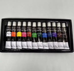 Juego de pintura acrílica al por mayor de 12 ml con acabado semimate, 12 colores para lienzo, madera, tela, dibujo escolar - Product Image 4
