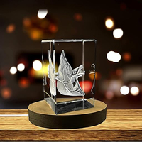 Trophée sportif en cristal clair K9 Nouvelle image 3D gravée au laser Yag pour machine vierge au format DXF compatible acrylique et verre