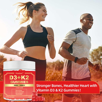 Complément alimentaire en gommes à la vitamine D3 5000 UI et K2 100 µg, saveur naturelle, marque privée OEM, vente en gros, pour le système nerveux et immunitaire