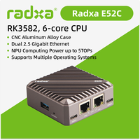 Radxa E52C, processeur 6 cœurs, double Ethernet 2.5 Gigabit, boîtier en alliage d'aluminium CNC, 5TOPS NPU ARM Mali-450 double Cortex-A76 Ethernet 2.5G
