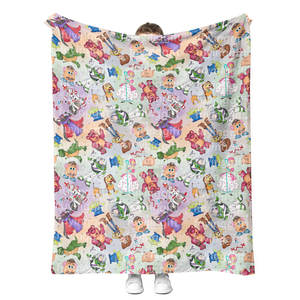 Couverture en peluche imprimée motif dessin animé mignon, vente en gros, faible MOQ, personnalisable, douce, pour la décoration de la maison, jeté de canapé, couverture portable 50 x 60 pouces - Product Image 1