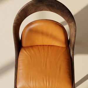 Chaise de salle à manger de luxe en noyer, construction en bois massif, assemblage à mortaise et tenon, mobilier contemporain pour la maison et l'hôtel PISANO - Product Image 4